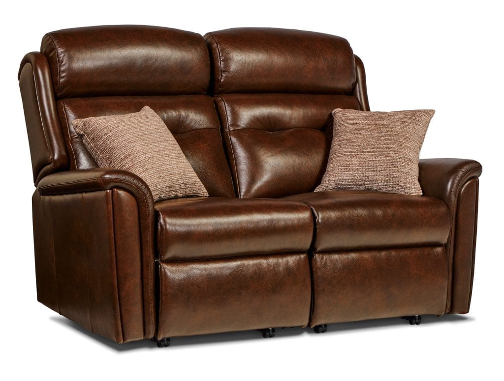 Roma Leather Fixed 2 Seater Settee